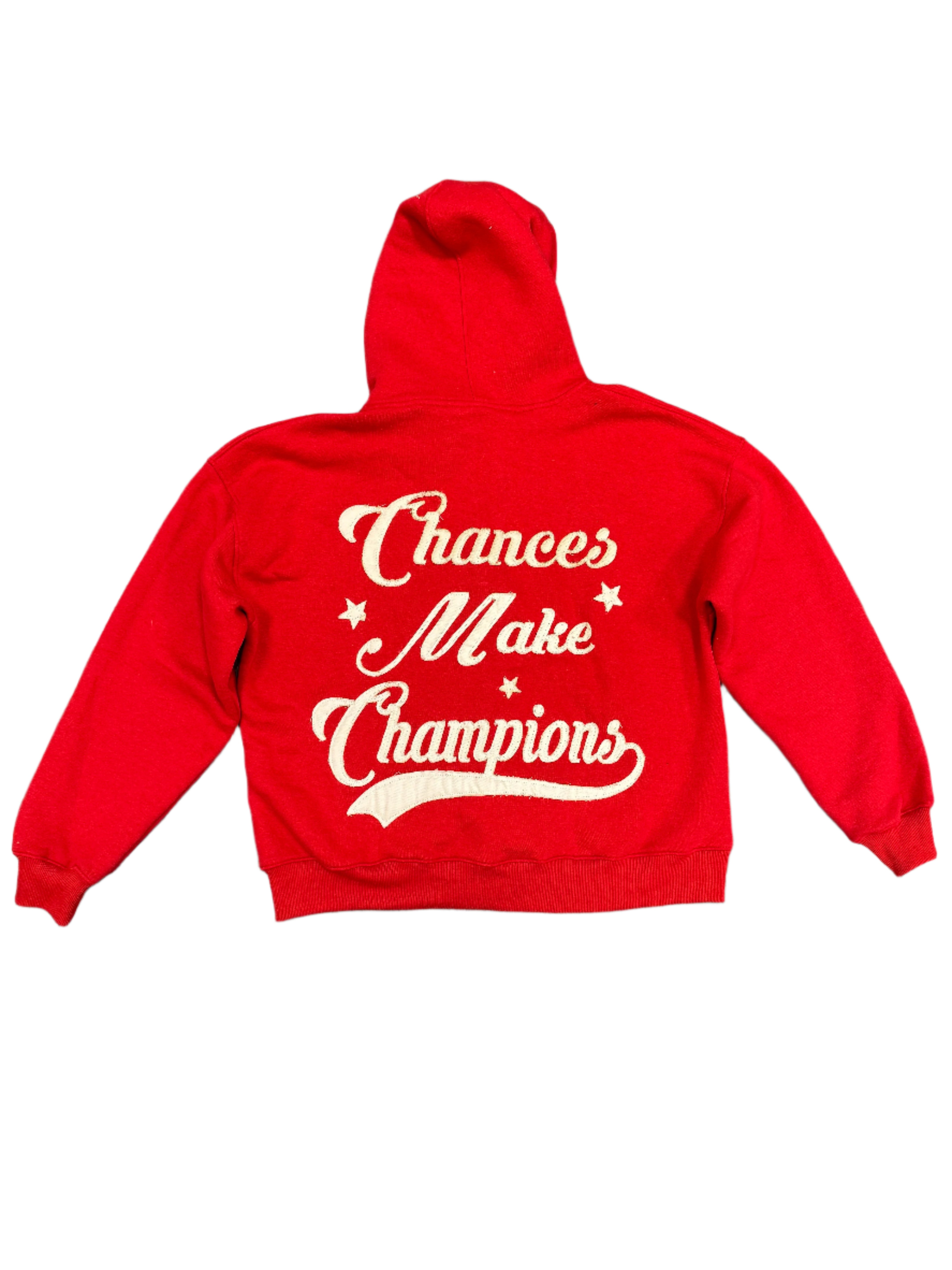 Red Patchwork Hoodie