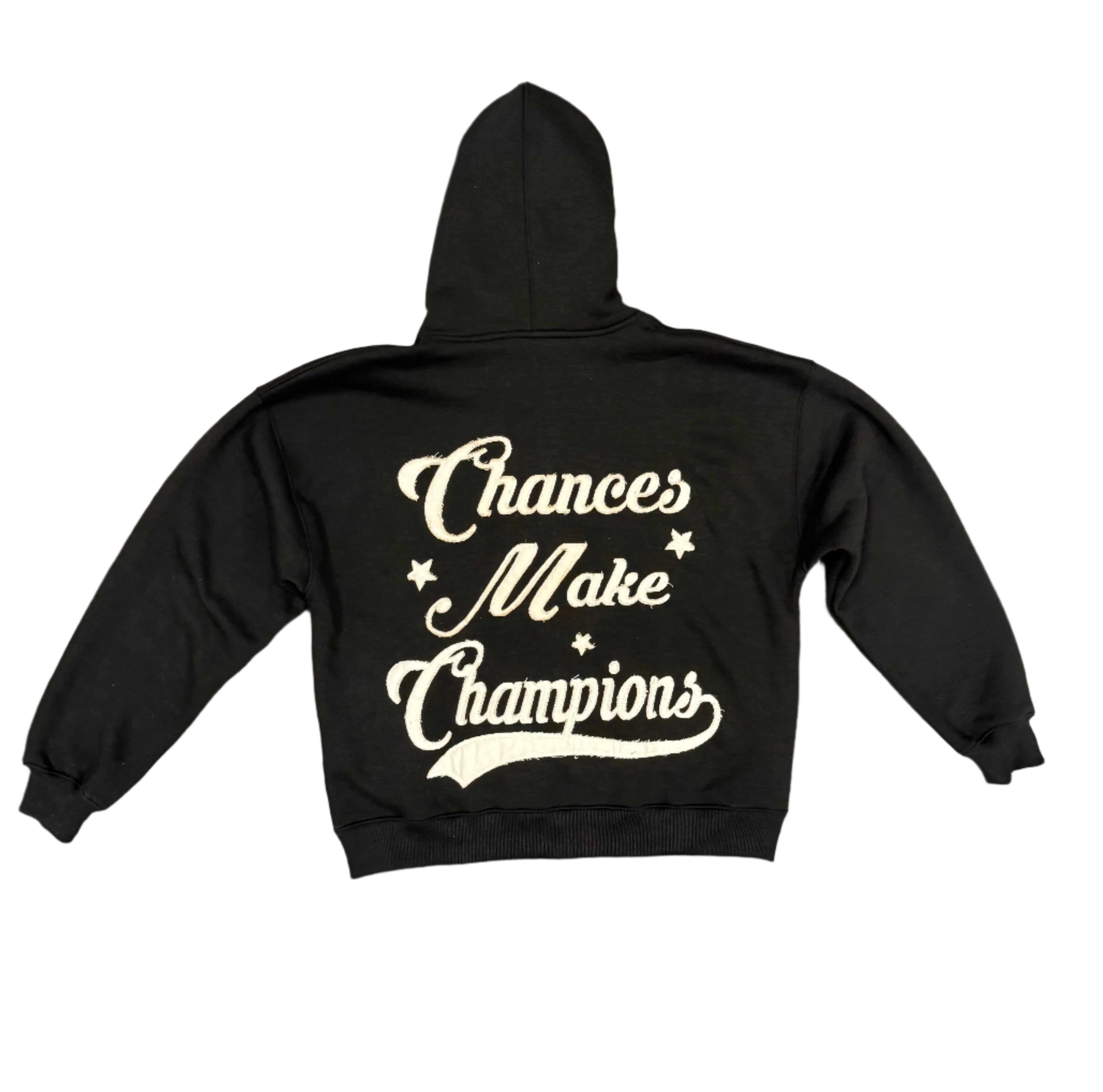 Black Patchwork Hoodie