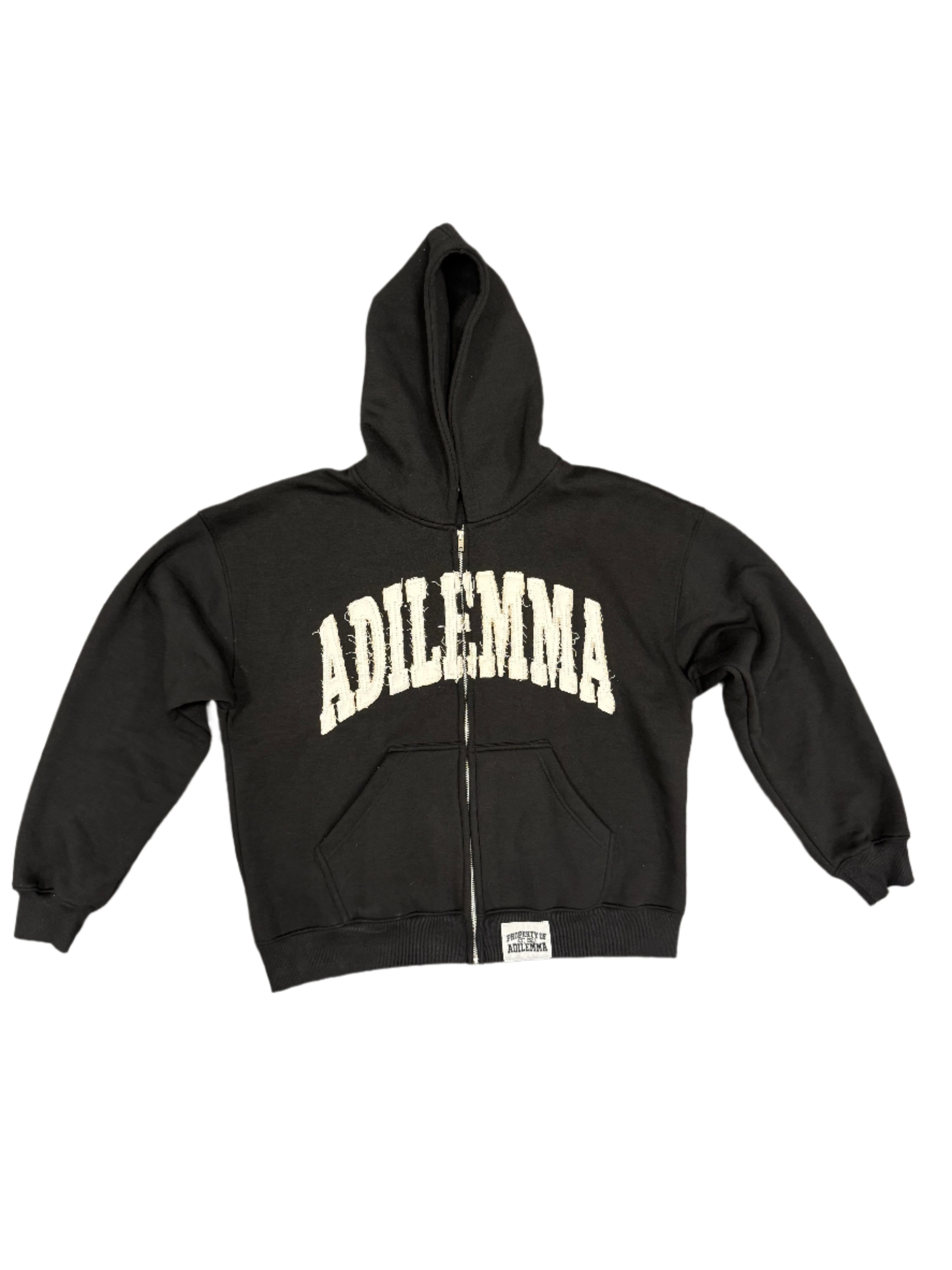 Black Patchwork Hoodie