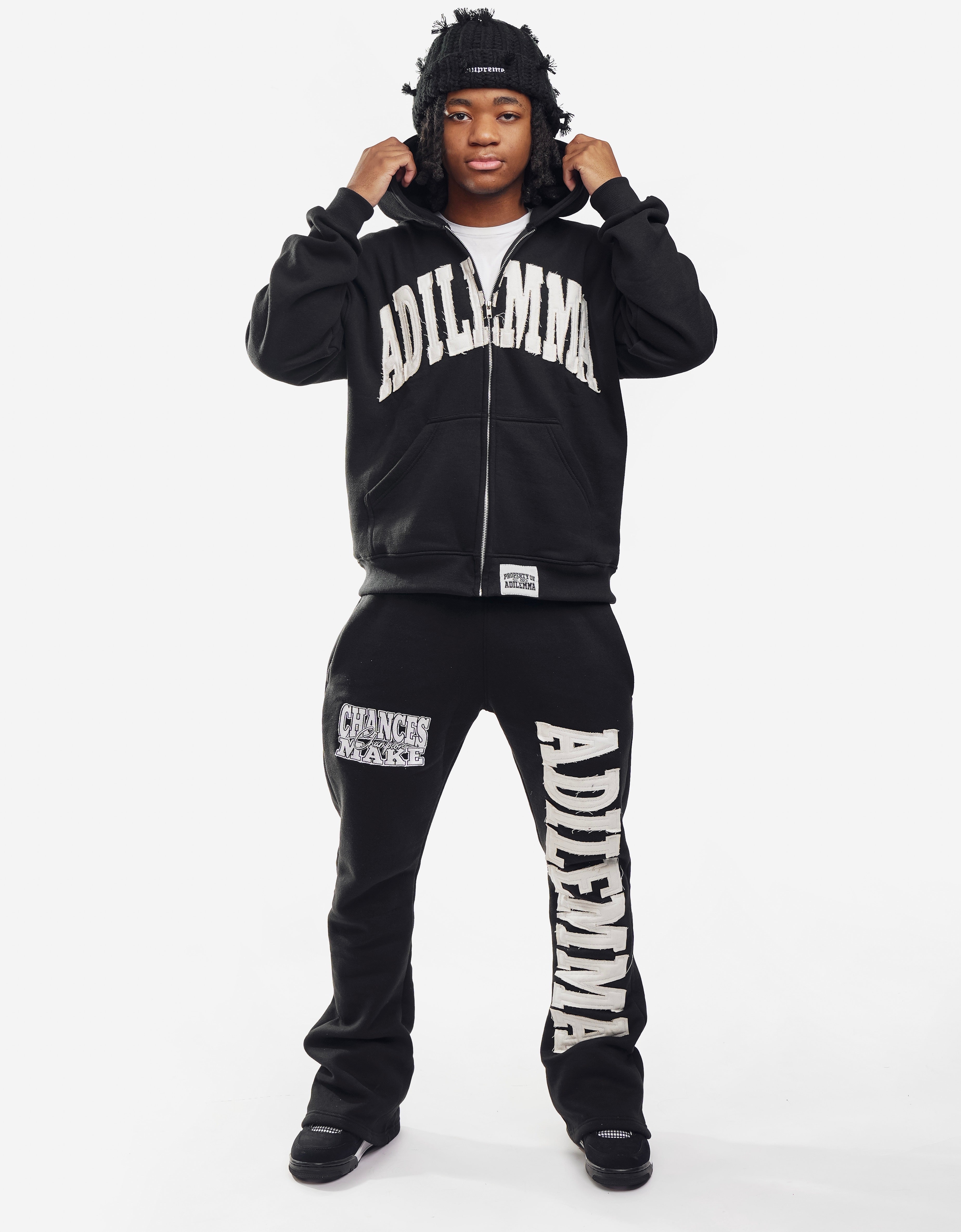 Black Patchwork Pants