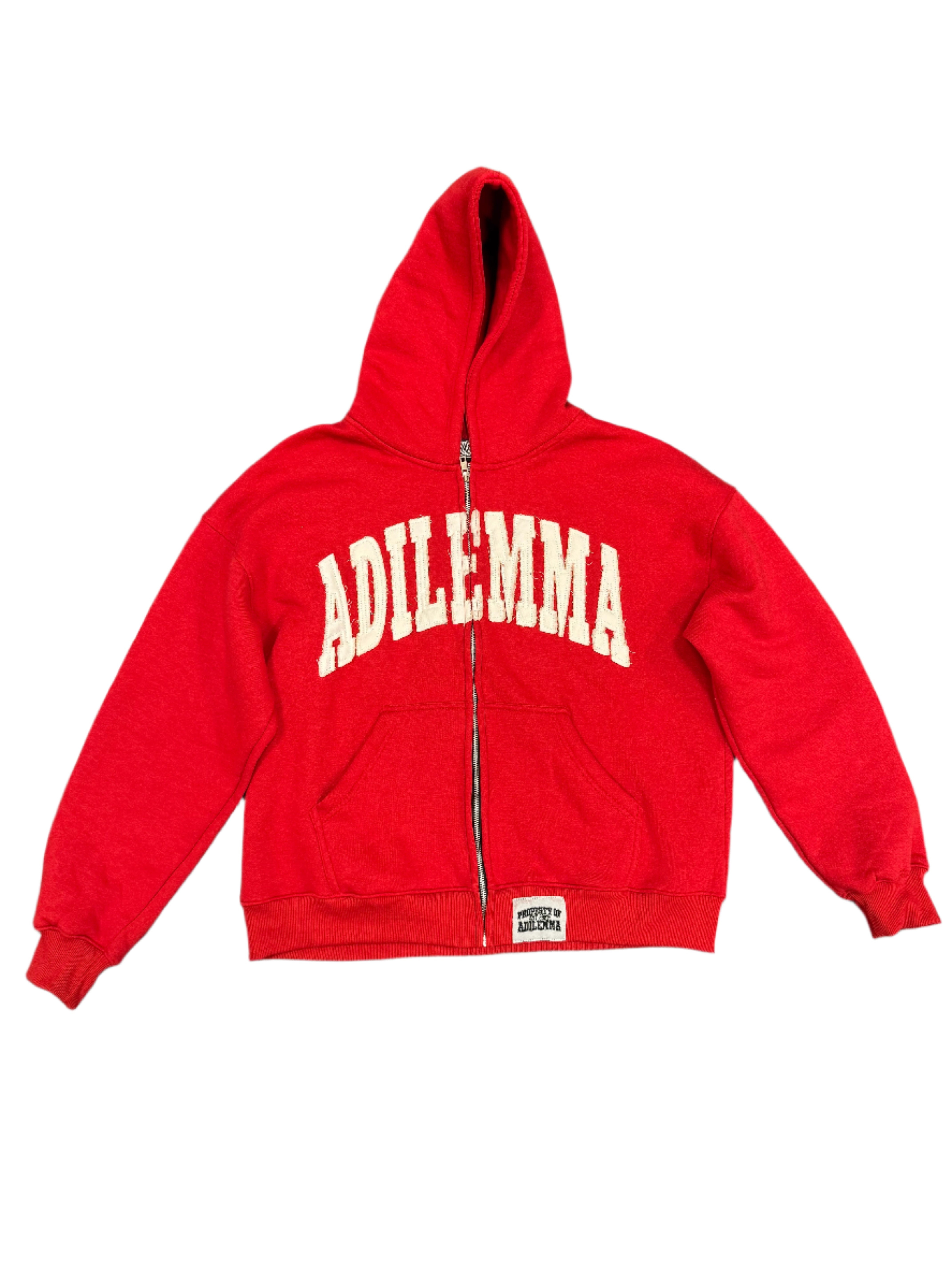 Red Patchwork Hoodie